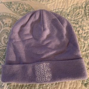 Obey purple beanie